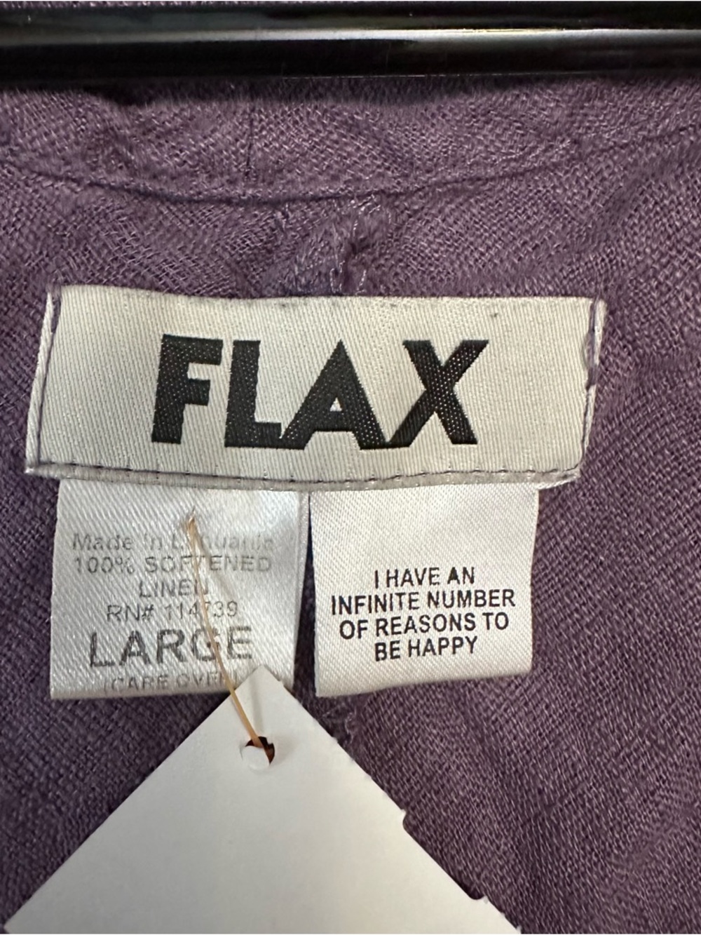 Flax Sleeveless Linen Tank in Dusty Mauve, Large - Picture 2 of 3